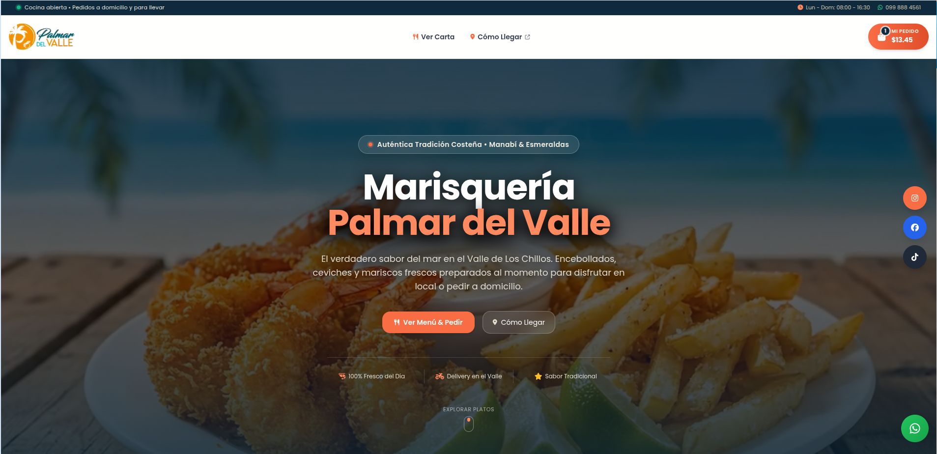 Web de Palmar del Valle hecha por WebvolutionEc